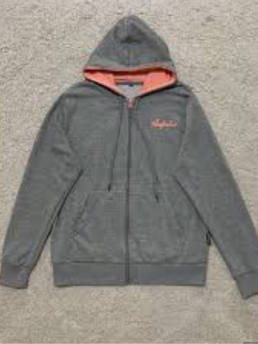 ♥️5/$25♥️Women's Cabela's Grey Hooded Zip Jacket with Orange Lining